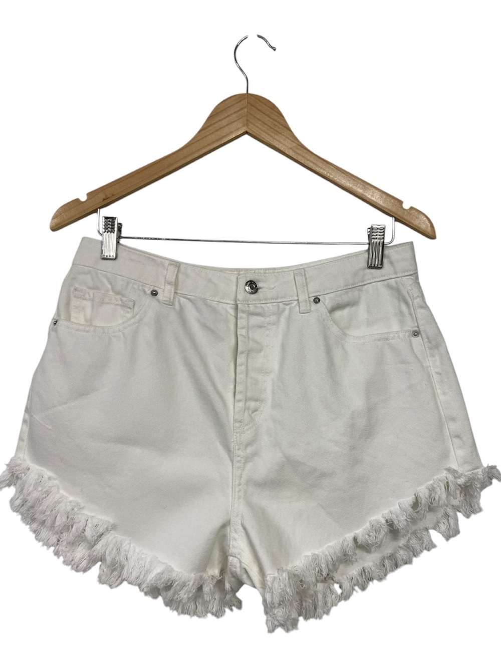 wild fable White Frayed Hem Denim Shorts Size 10